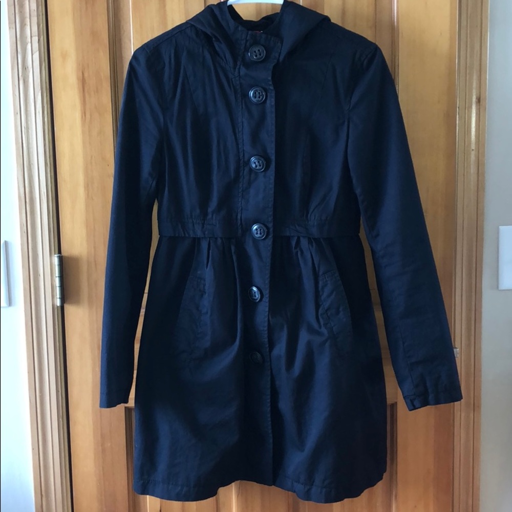 High waisted black coat
